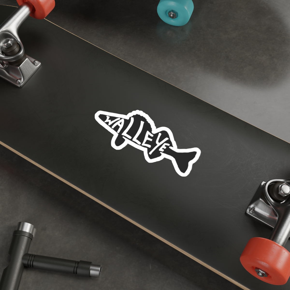 Walleye Fish Die-Cut Sticker — Black Fishing Decal