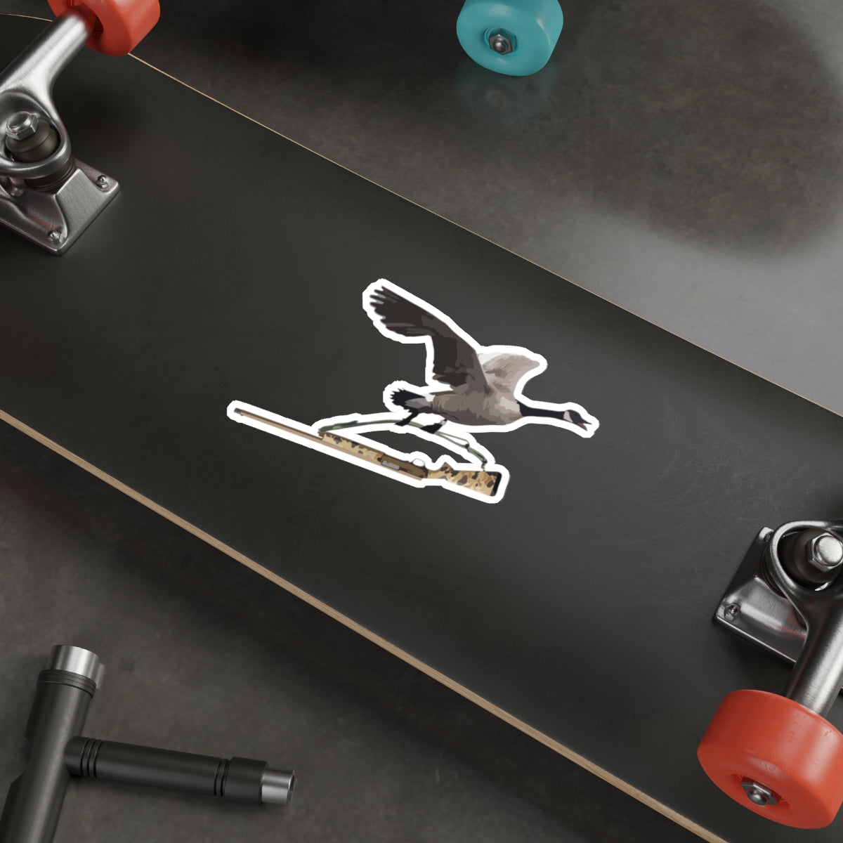 Goose Stealing a Gun Sticker