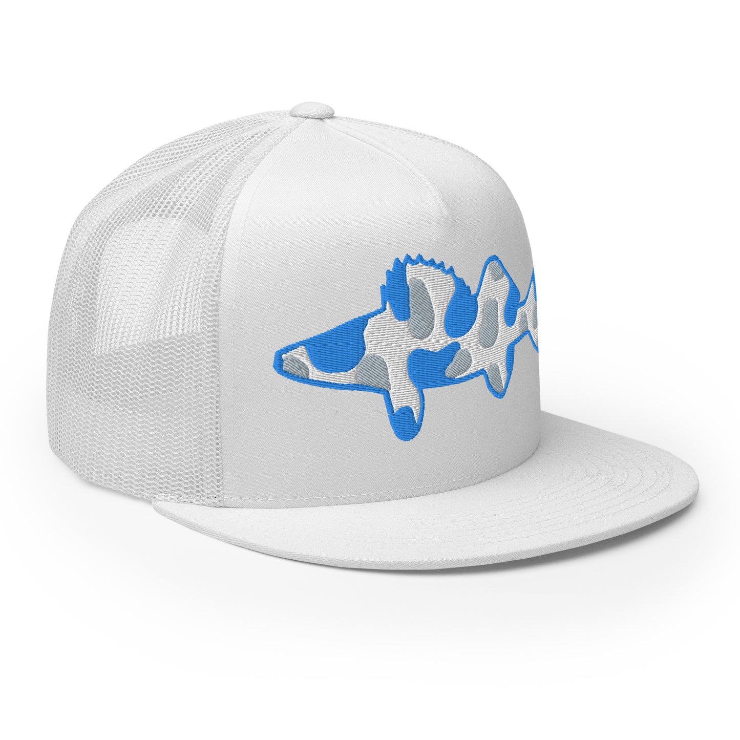 Camo Walleye 5 Panel Trucker Cap