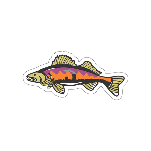 Sunset Walleye Sticker