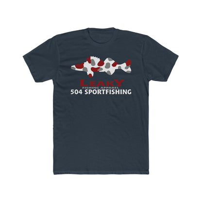 504 Sportfishing Red Camo Crew Tee