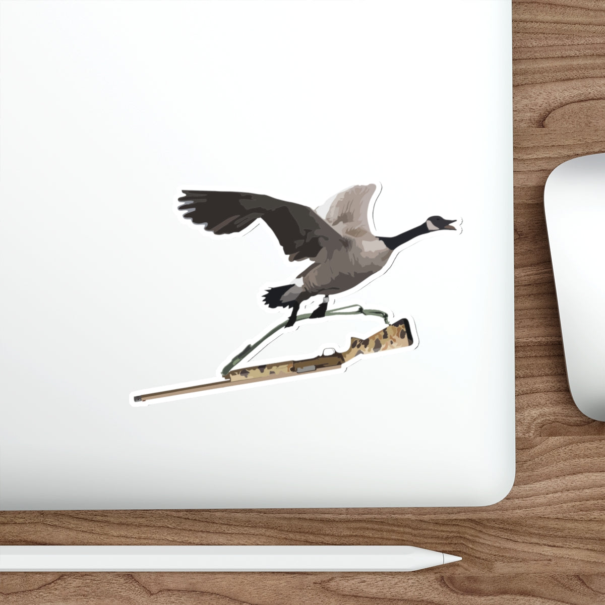 Goose Stealing a Gun Sticker