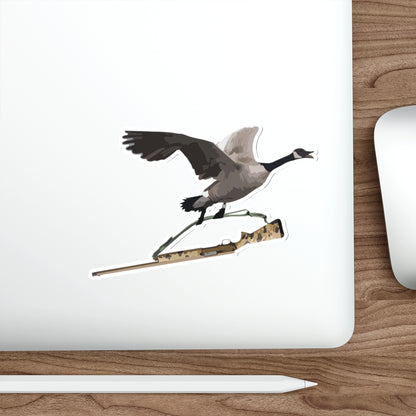 Goose Stealing a Gun Sticker