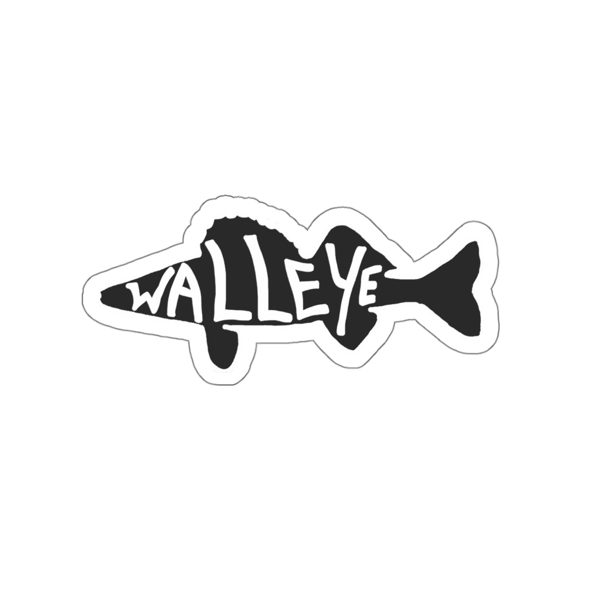Walleye Fish Die-Cut Sticker — Black Fishing Decal