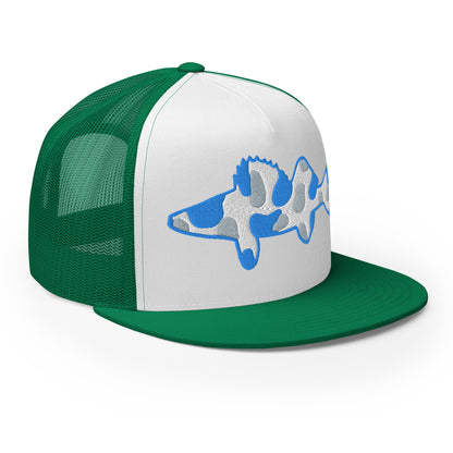 Camo Walleye 5 Panel Trucker Cap