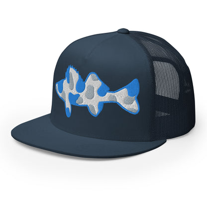 Camo Walleye 5 Panel Trucker Cap