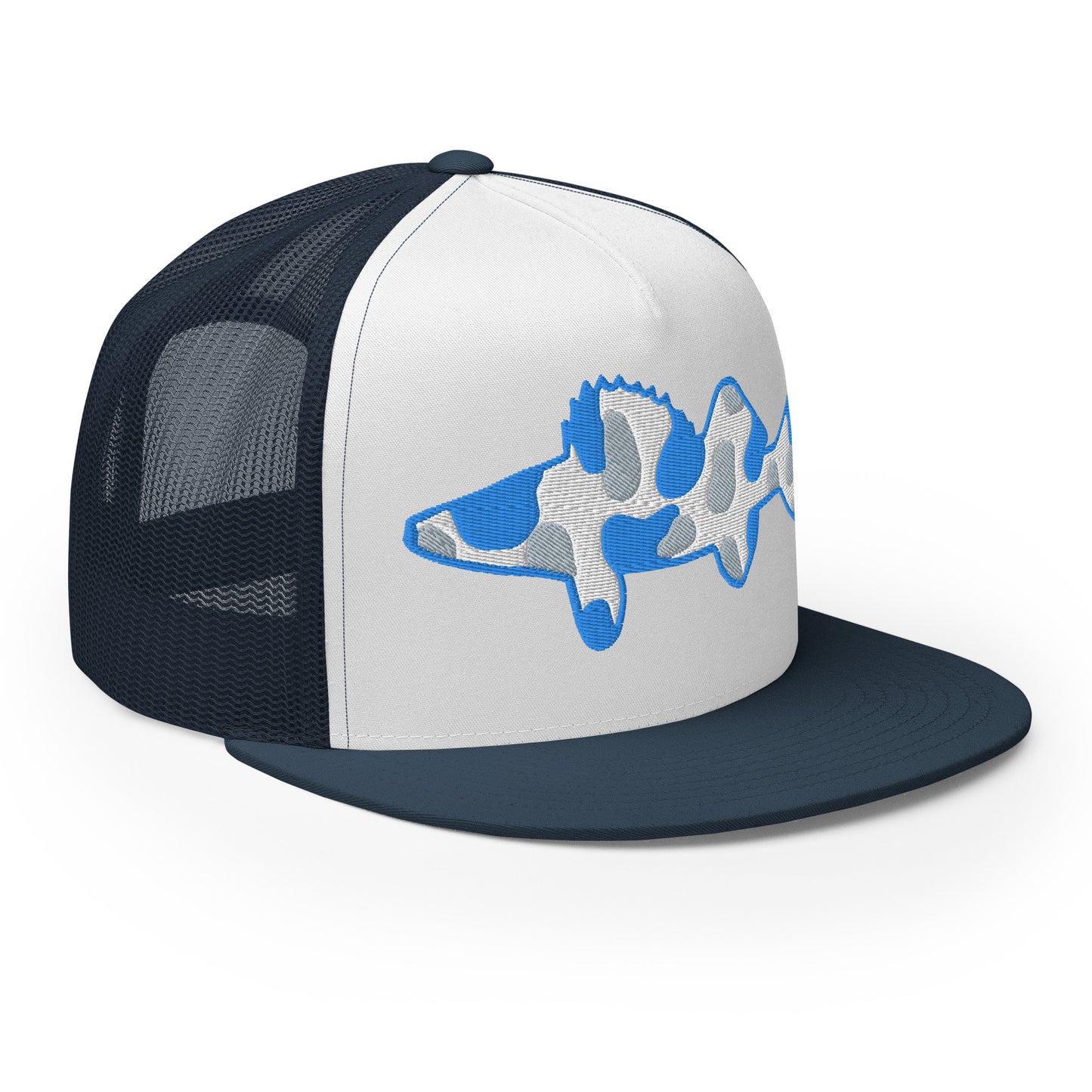 Camo Walleye 5 Panel Trucker Cap