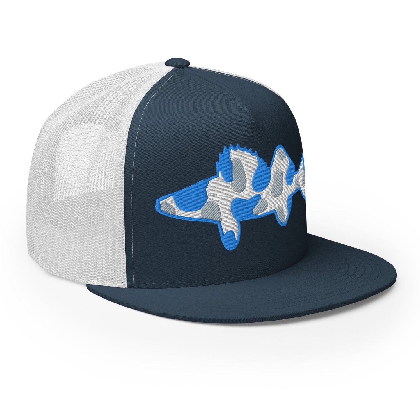 Camo Walleye 5 Panel Trucker Cap