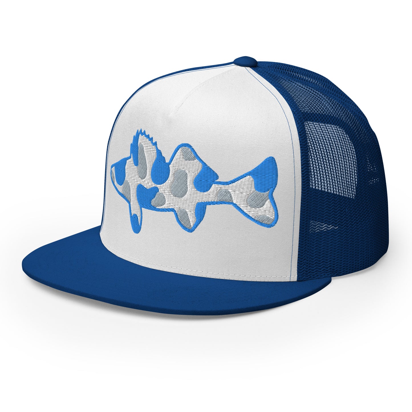 Camo Walleye 5 Panel Trucker Cap