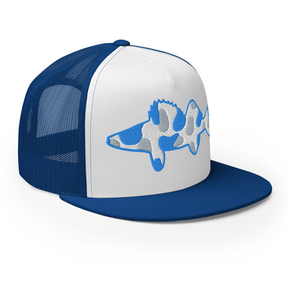 Camo Walleye 5 Panel Trucker Cap