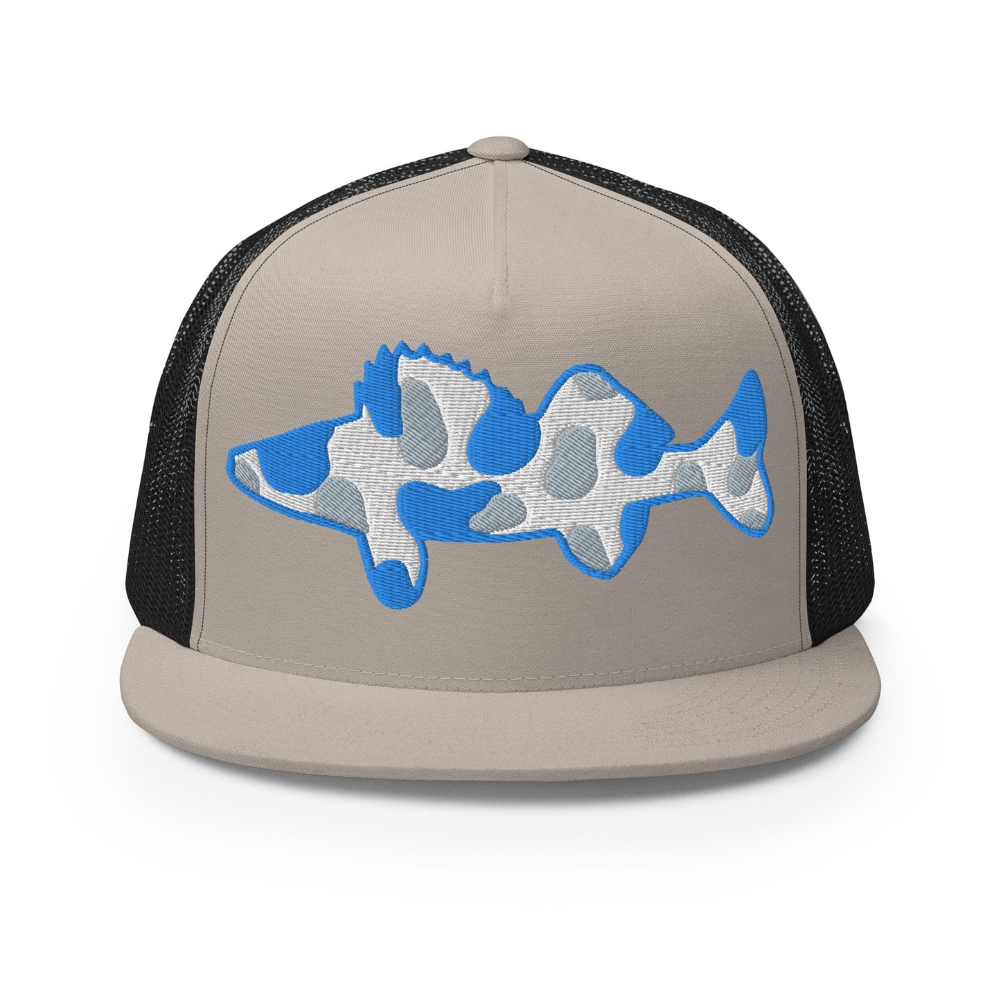Camo Walleye 5 Panel Trucker Cap