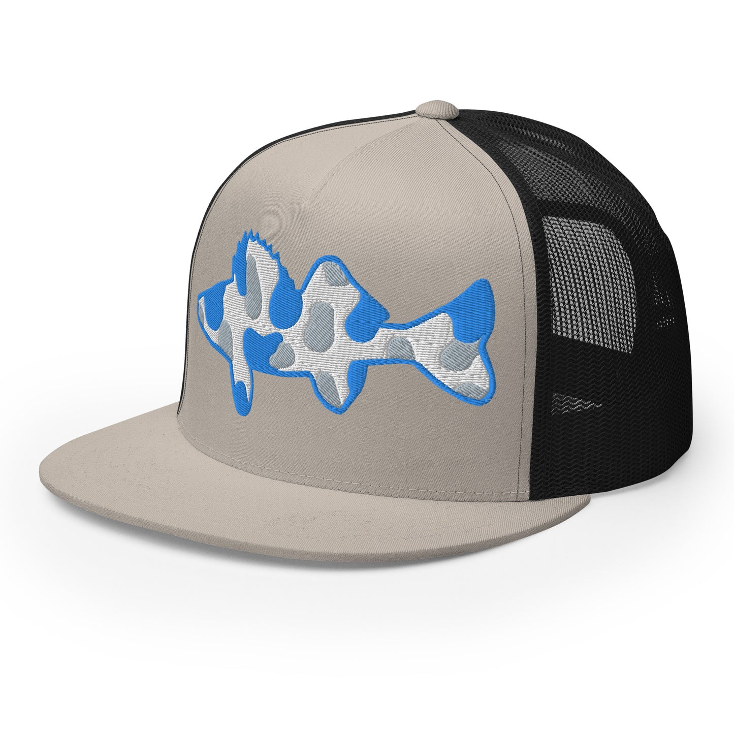 Camo Walleye 5 Panel Trucker Cap