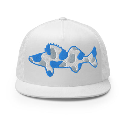 Camo Walleye 5 Panel Trucker Cap