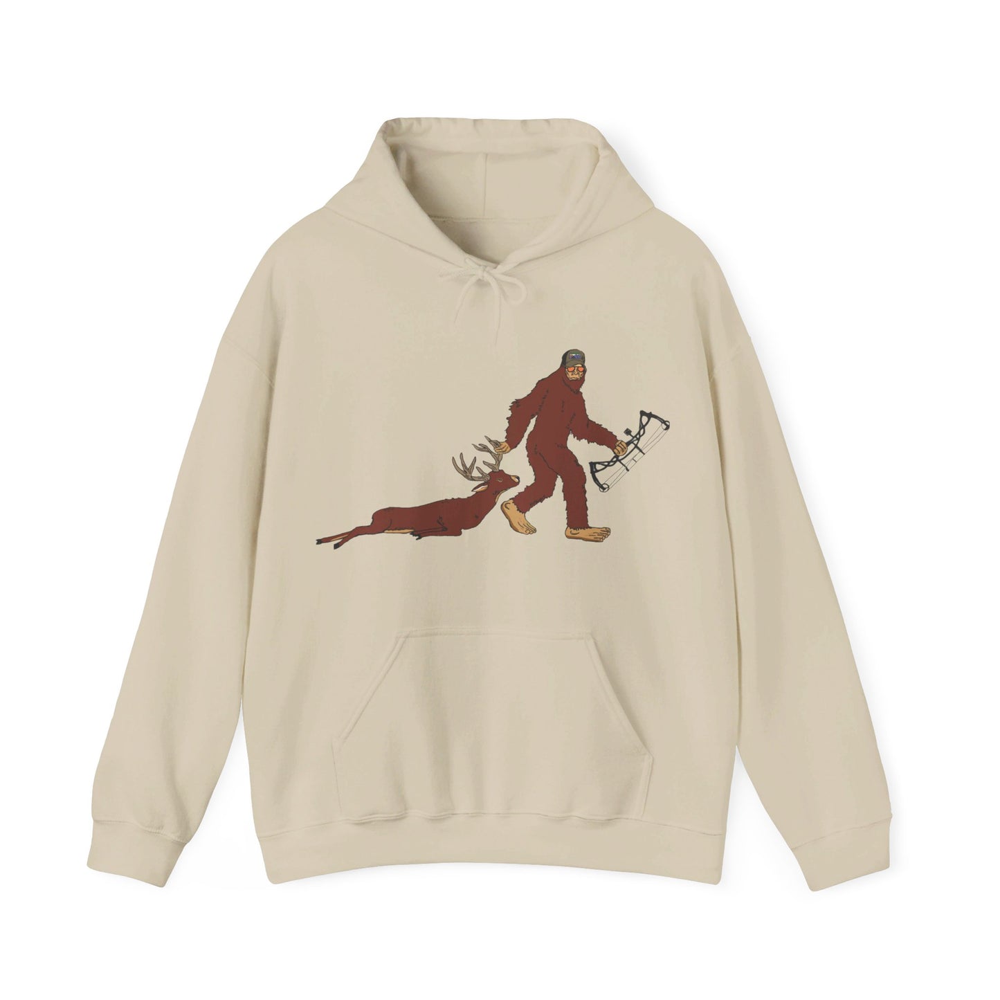 Bigfoot Sasquatch Hooded Sweatshirt Deer Big Buck 