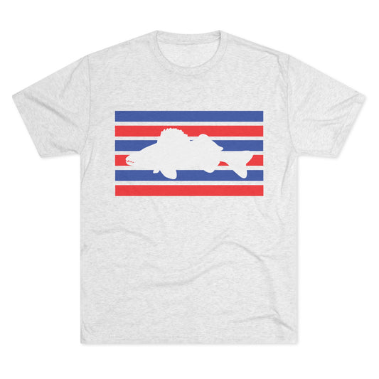 red white and blue crew tee USA walleye fishing lake erie 